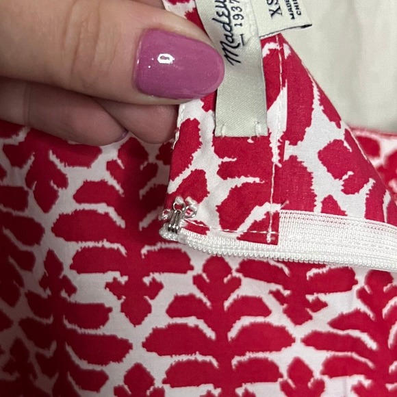 Madewell Province Red & White Geometric Ikat Bloom Short Sleeve Blouse Size XS - Picture 12 of 14